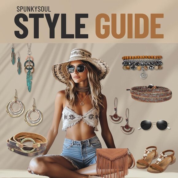 Unique 5-Wrap Leather Bracelet - Adjustable Bohemian Jewelry for Every Occasion - Picture 6 of 9